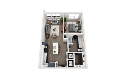 Floor plan for 1 bed, 1 bath, 759 sqft